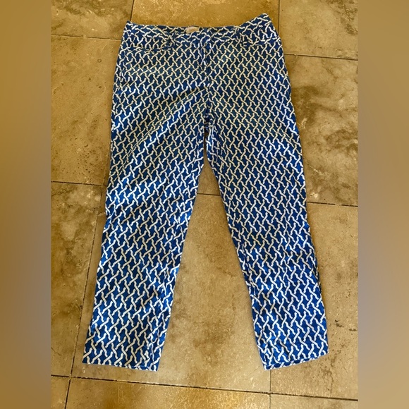 Laundry by Shelli Segal ladies, cotton blue /white pants excellent condition 8 - Picture 8 of 11